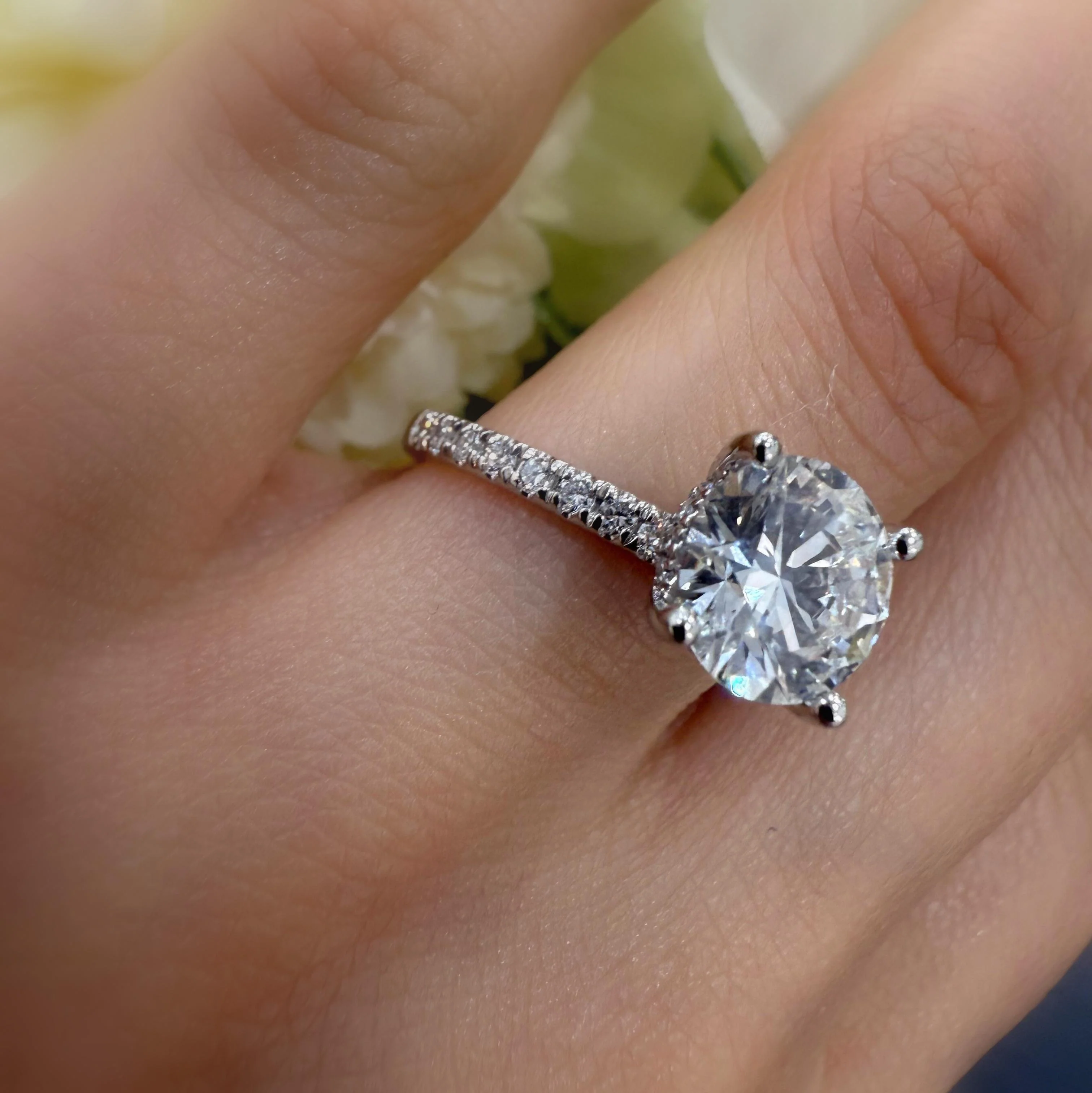 1.60CT E/VS IGI Certified Lab Grown Round Diamond Engagement Ring with Hidden Halo – Platinum - Image 3