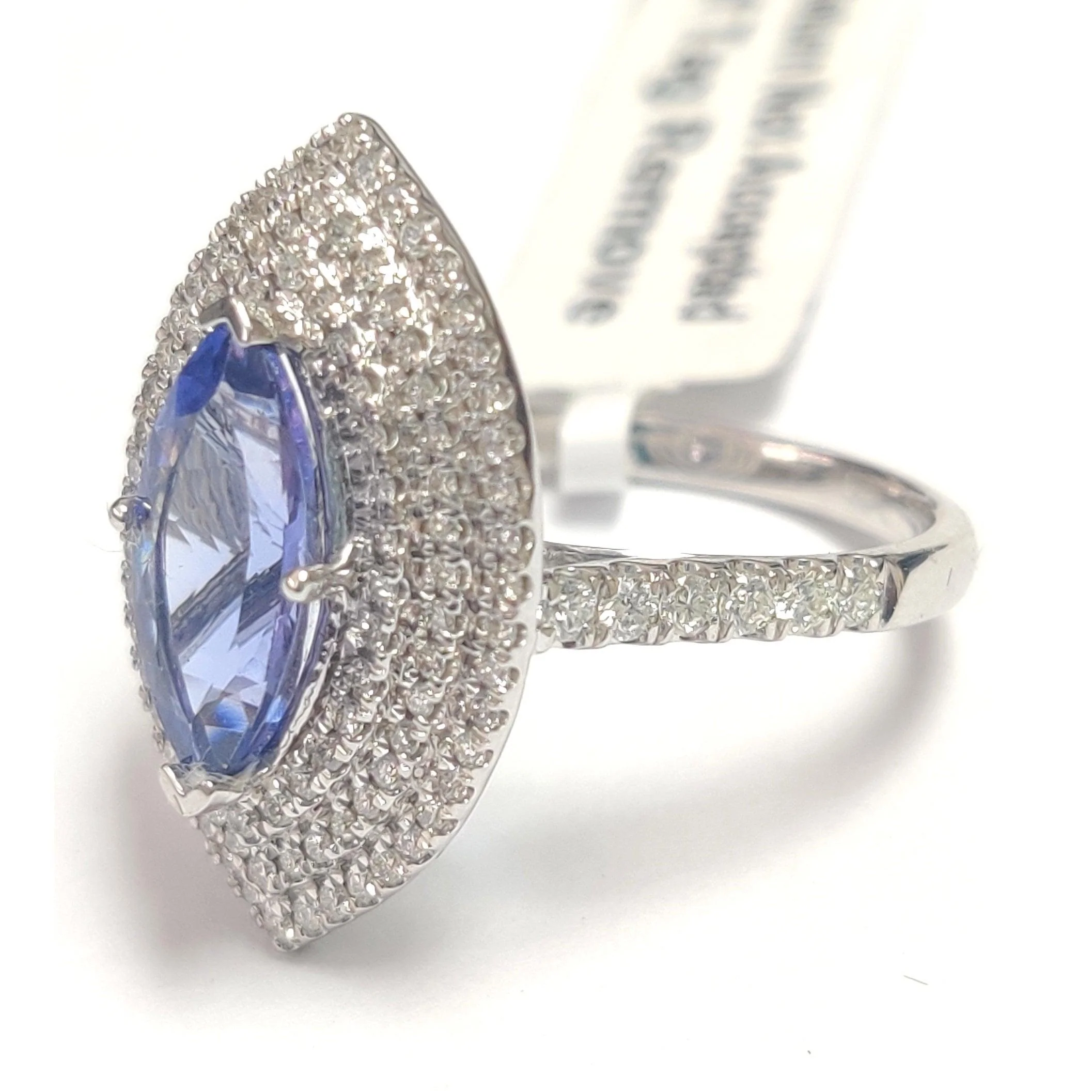 Last Piece ! 2.50Ct Tanzanite & Diamond Triple Halo Engagement Ring In Heavy 18k White Gold - Image 8