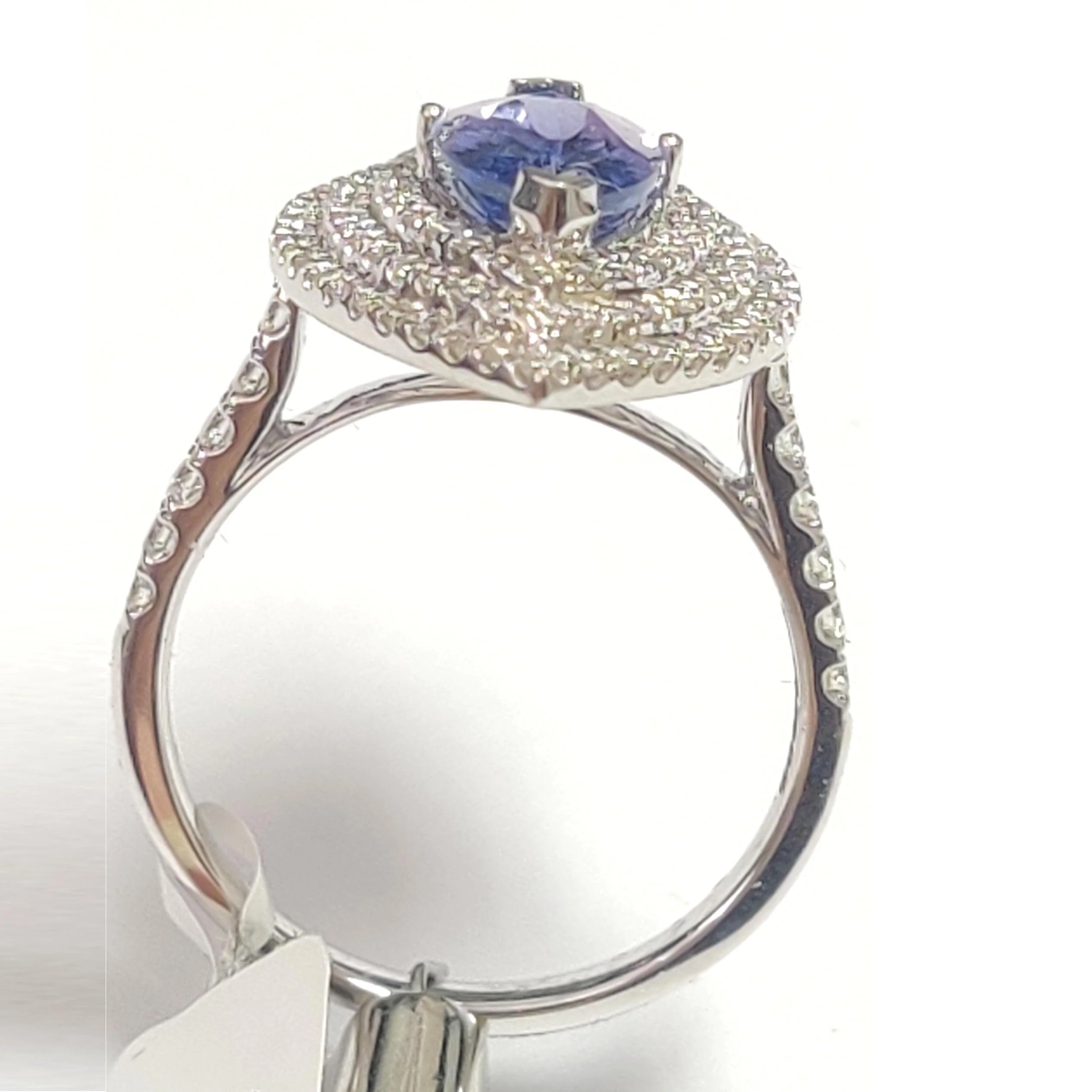 Last Piece ! 2.50Ct Tanzanite & Diamond Triple Halo Engagement Ring In Heavy 18k White Gold - Image 9