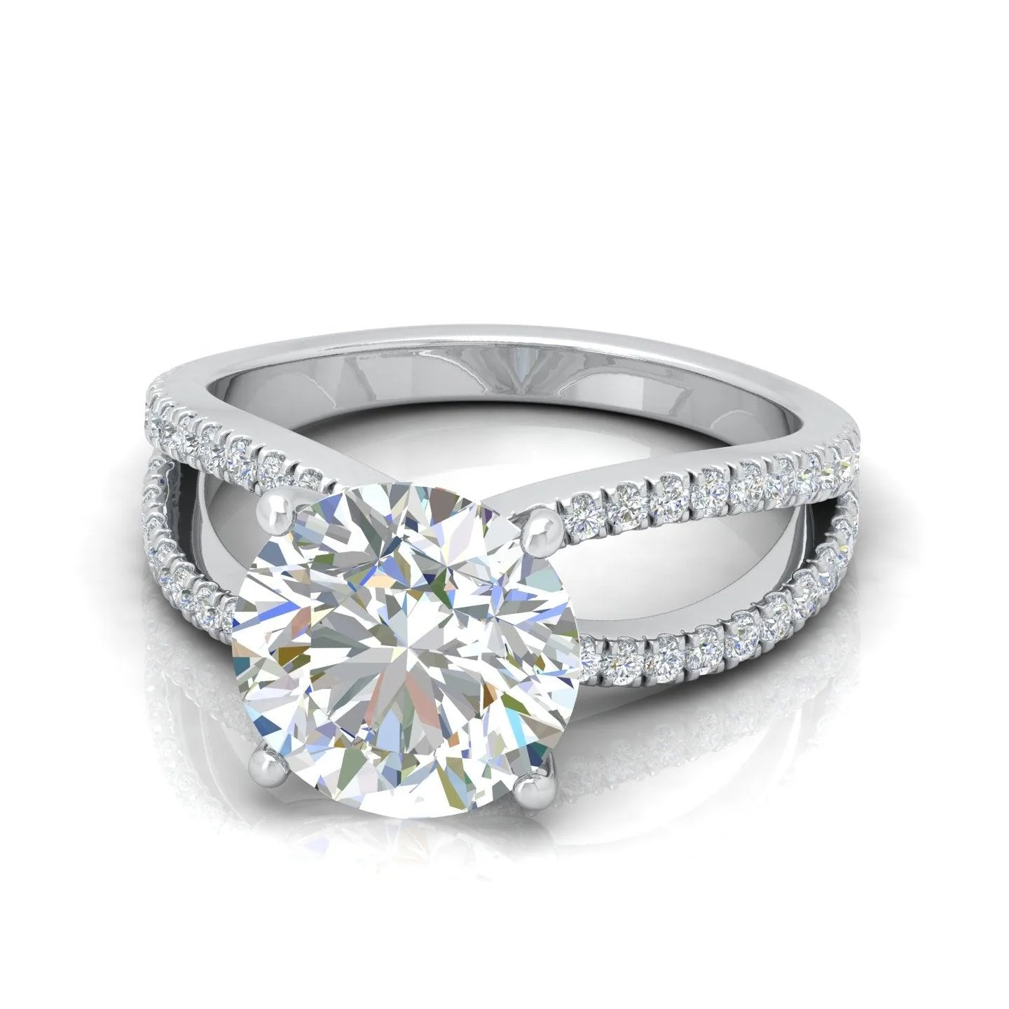 Last Piece IGI Certified 6.50Ct Huge Round Diamond Split Shank Engagement Ring in Platinum