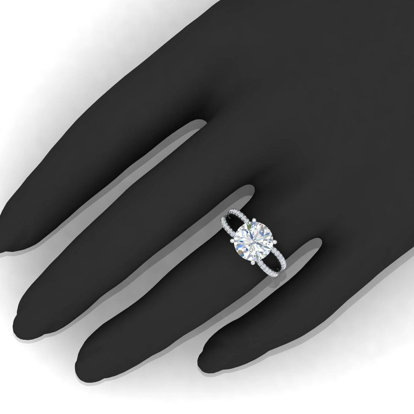 Last Piece IGI Certified 6.50Ct Huge Round Diamond Split Shank Engagement Ring in Platinum - Image 3