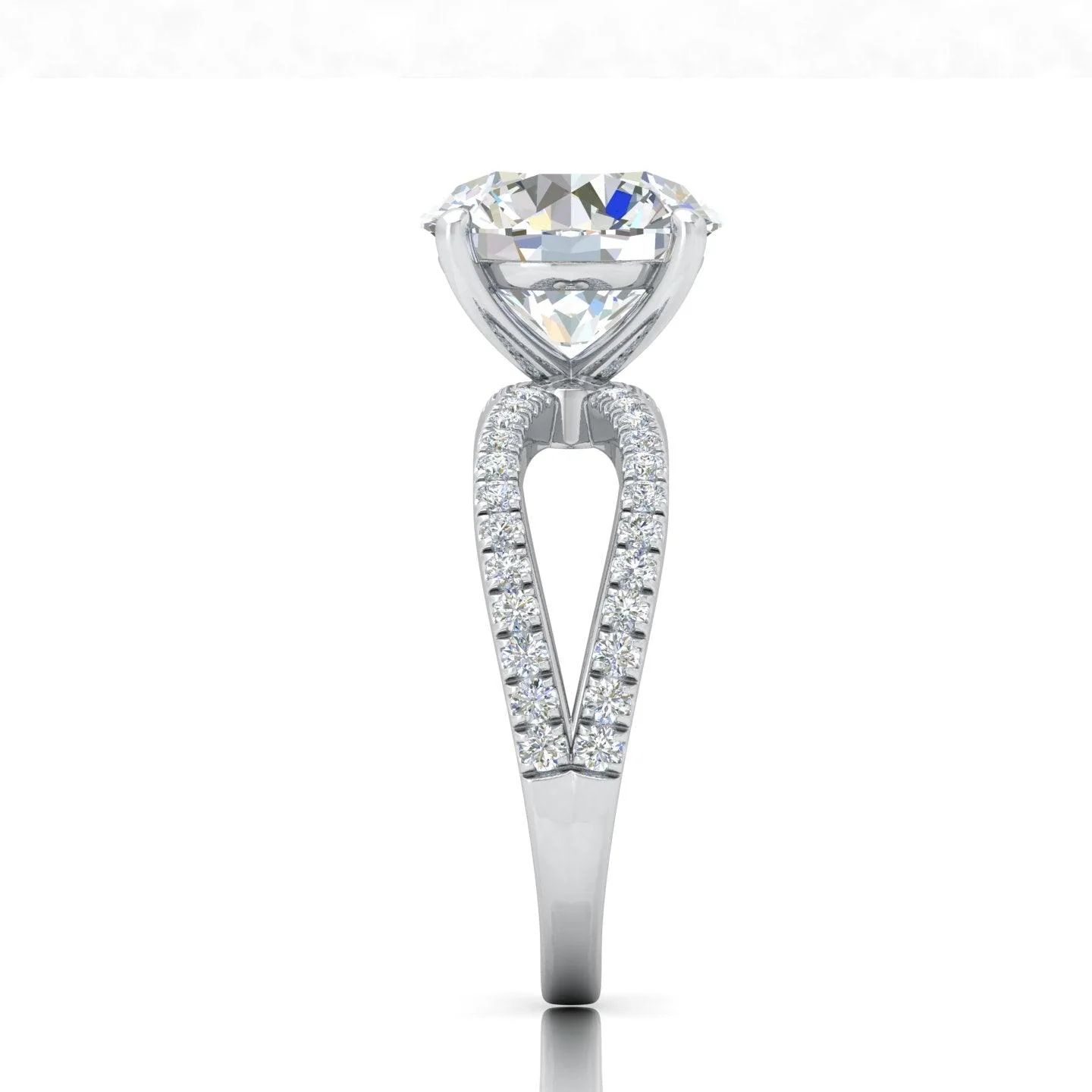 Last Piece IGI Certified 6.50Ct Huge Round Diamond Split Shank Engagement Ring in Platinum - Image 4
