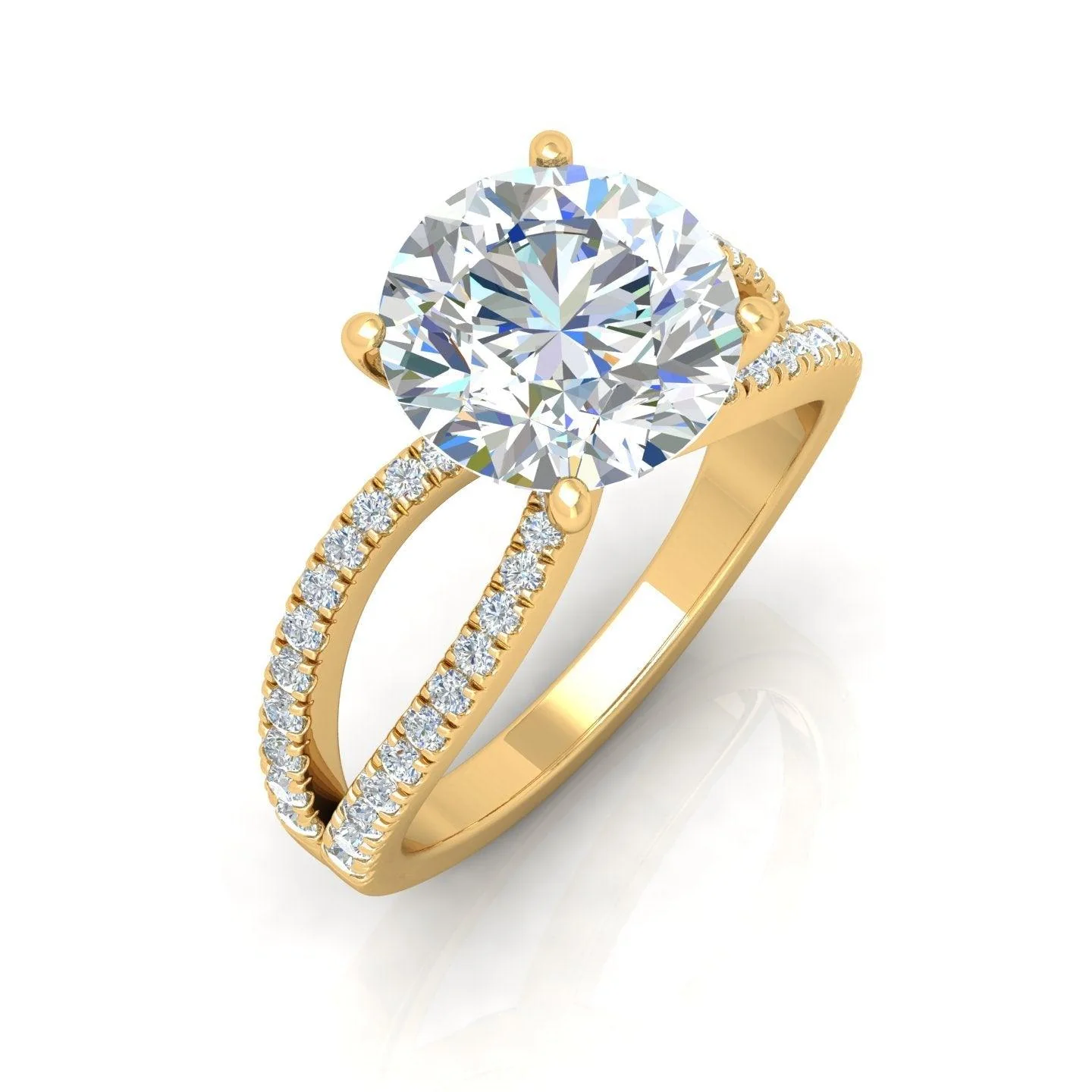 Last Piece IGI Certified 6.50Ct Huge Round Diamond Split Shank Engagement Ring in Platinum - Image 5