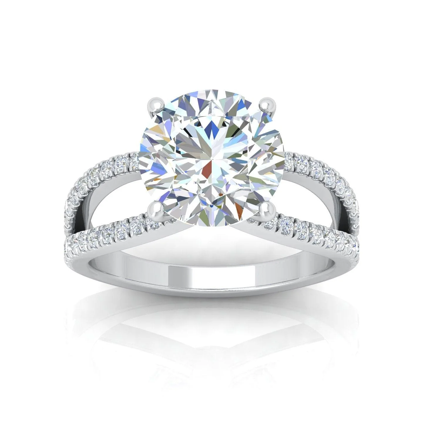 Last Piece IGI Certified 6.50Ct Huge Round Diamond Split Shank Engagement Ring in Platinum - Image 8