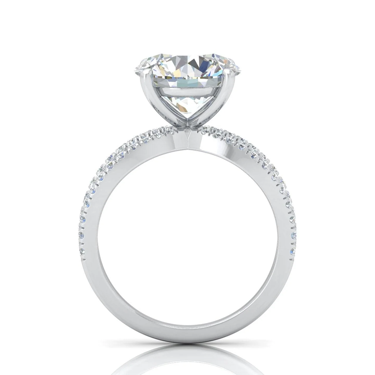 Last Piece IGI Certified 6.50Ct Huge Round Diamond Split Shank Engagement Ring in Platinum - Image 9