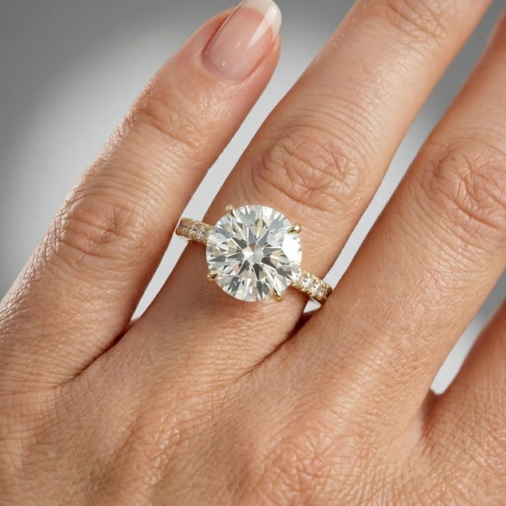 IGI Certified 5.50Ct Huge Round Diamond Engagement Ring Platinum / Gold