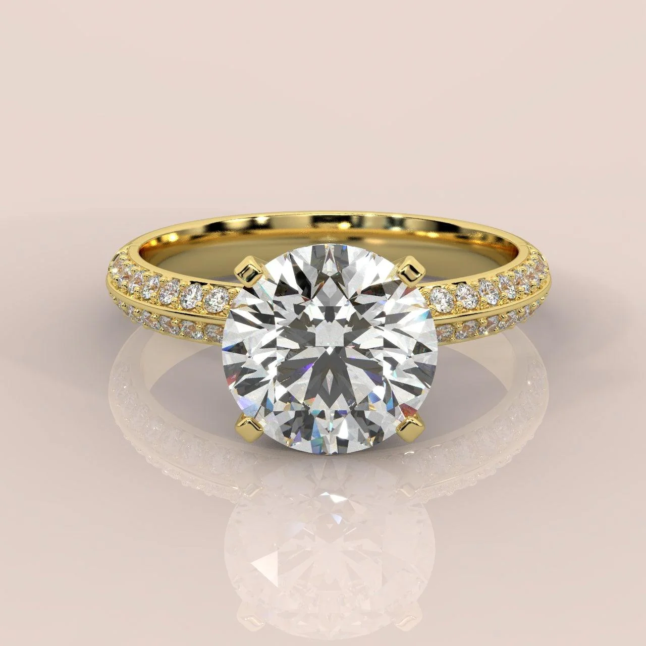 IGI Certified 5.50Ct Huge Round Diamond Engagement Ring Platinum / Gold
