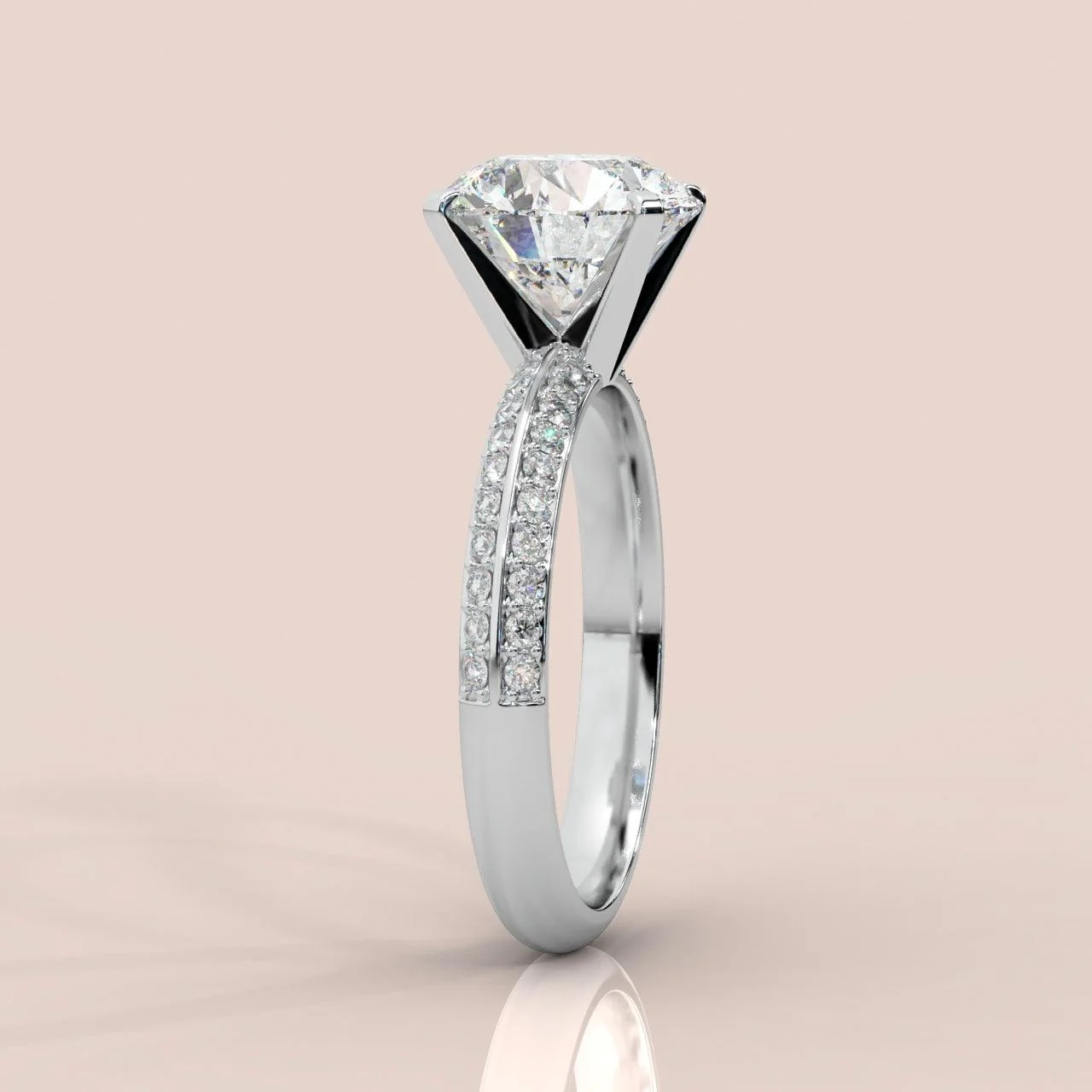 IGI Certified 5.50Ct Huge Round Diamond Engagement Ring Platinum / Gold - Image 2