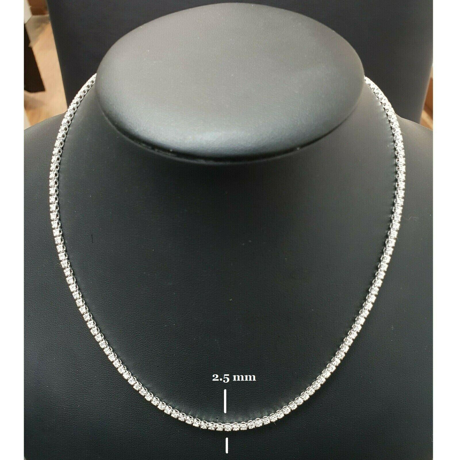Last Piece ! Certified F/VS 5.00Ct Round Diamond Tennis Necklace in Hallmarked White Gold - Image 5