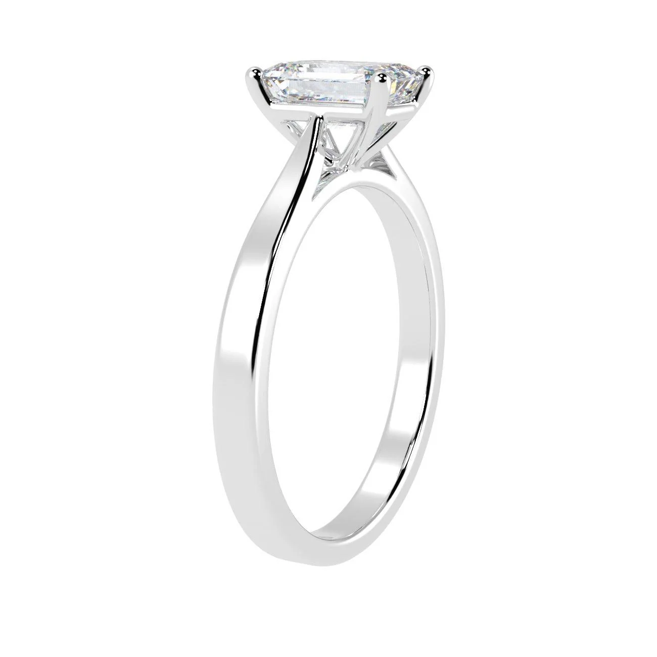 Last Piece ! 1.00CT E/VS Classic Emerald Diamond Solitaire Engagement Ring in Platinum - Image 4