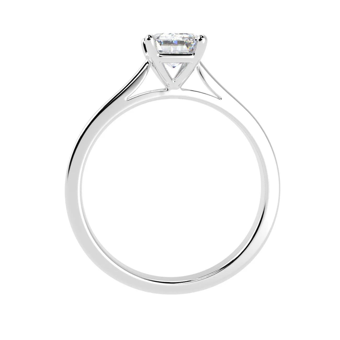Last Piece ! 1.00CT E/VS Classic Emerald Diamond Solitaire Engagement Ring in Platinum - Image 5