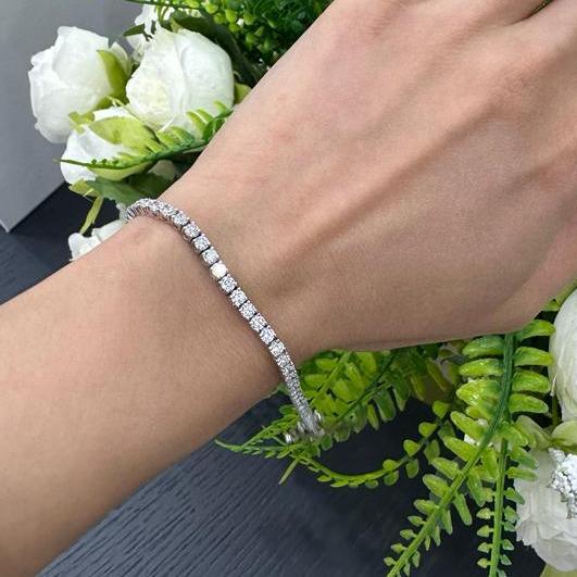 D/VVS Round Lab Diamond Tennis Bracelet Crafted in 18k White Gold 4.00Ct - 5.50Ct