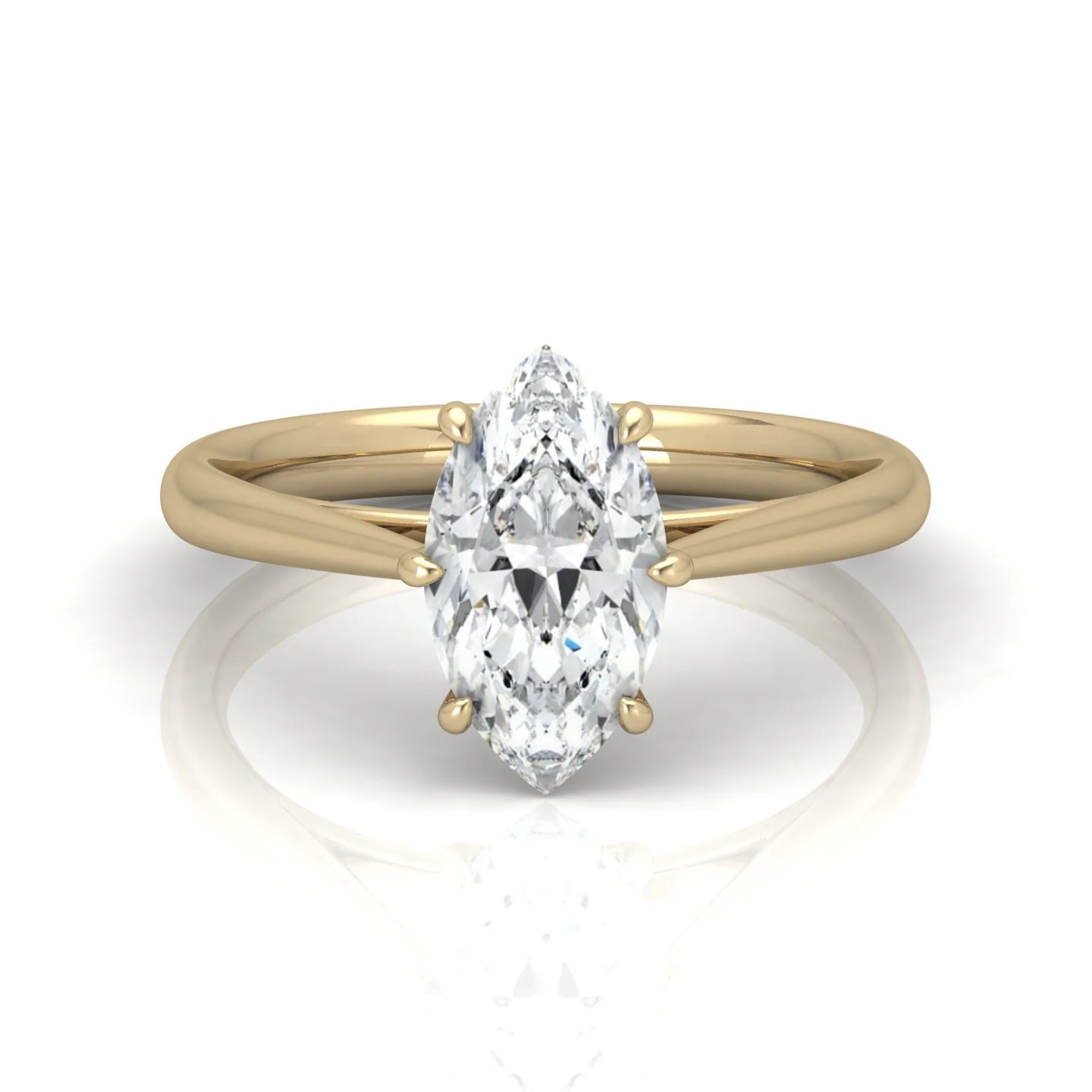 Marquise Diamond Cathedral Solitaire Ring