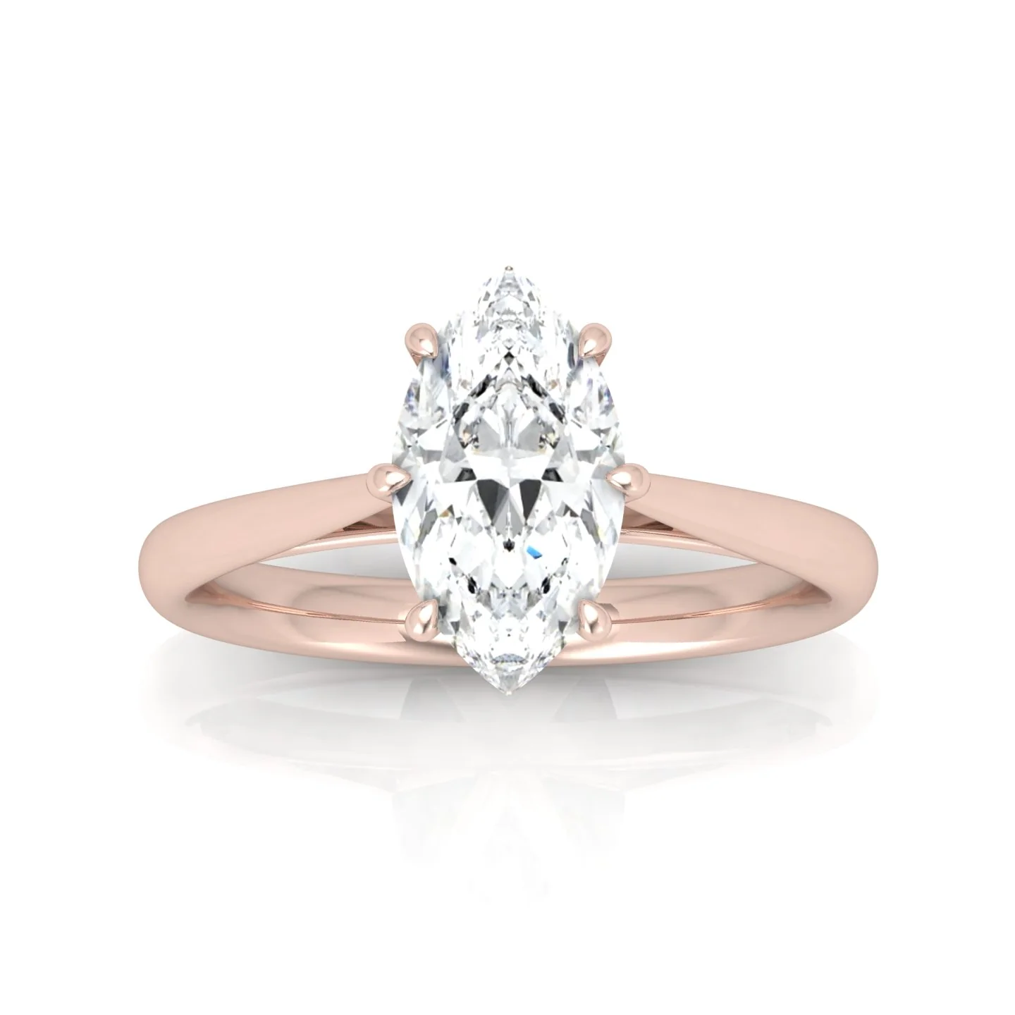 Marquise Diamond Cathedral Solitaire Ring - Image 10