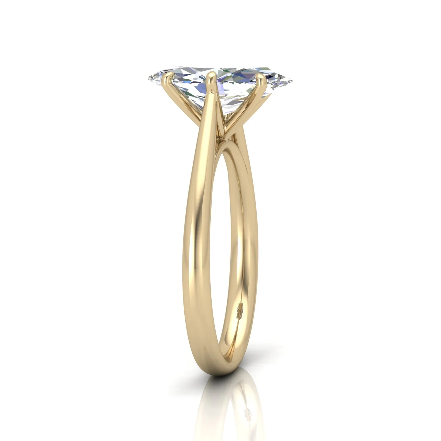 Marquise Diamond Cathedral Solitaire Ring - Image 2