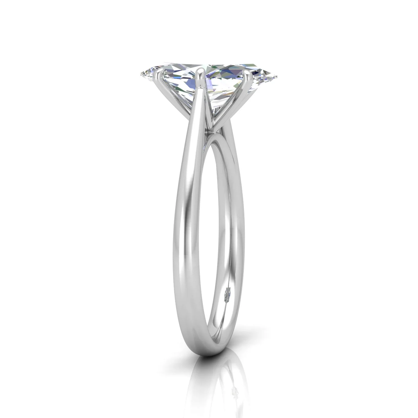 Marquise Diamond Cathedral Solitaire Ring - Image 3