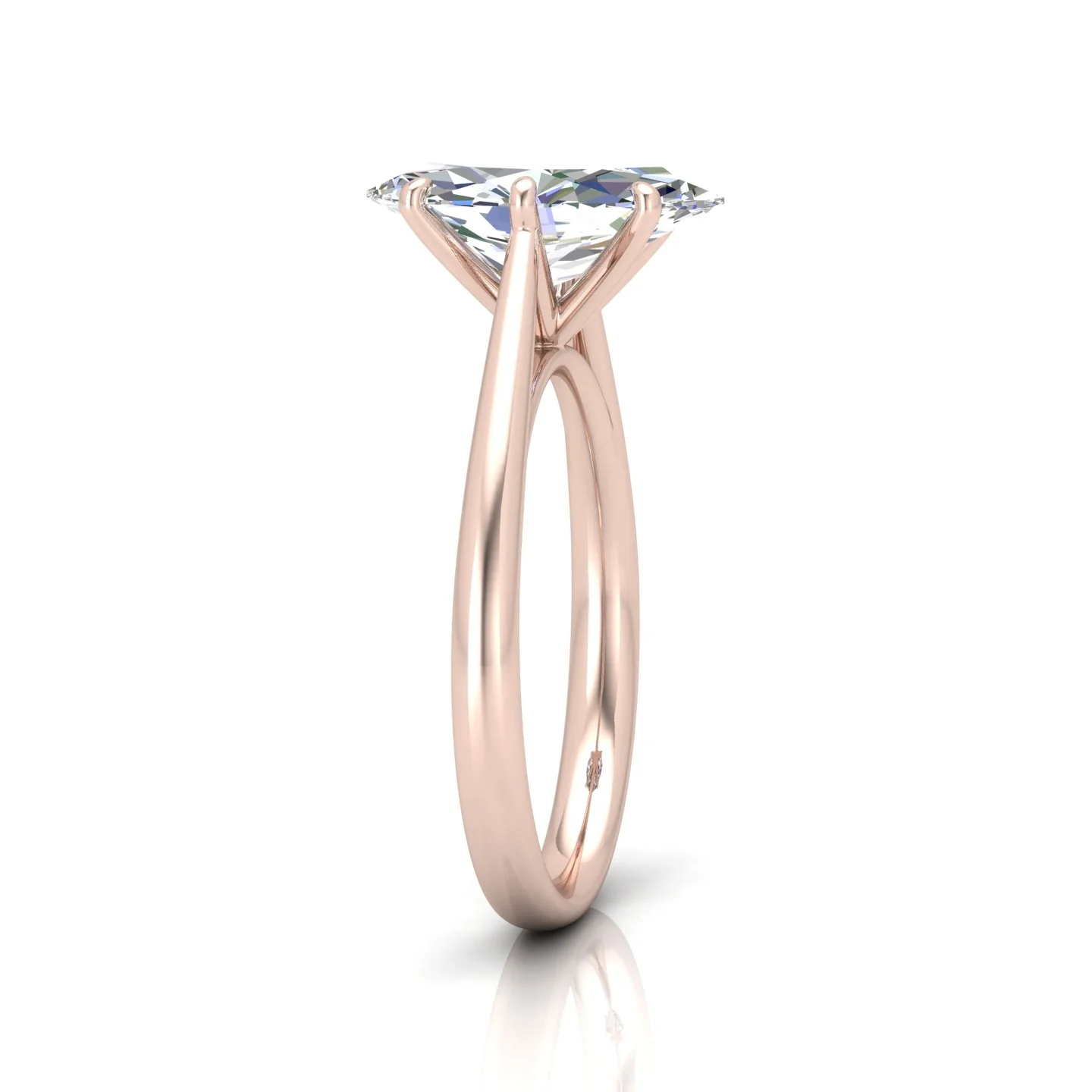Marquise Diamond Cathedral Solitaire Ring - Image 4