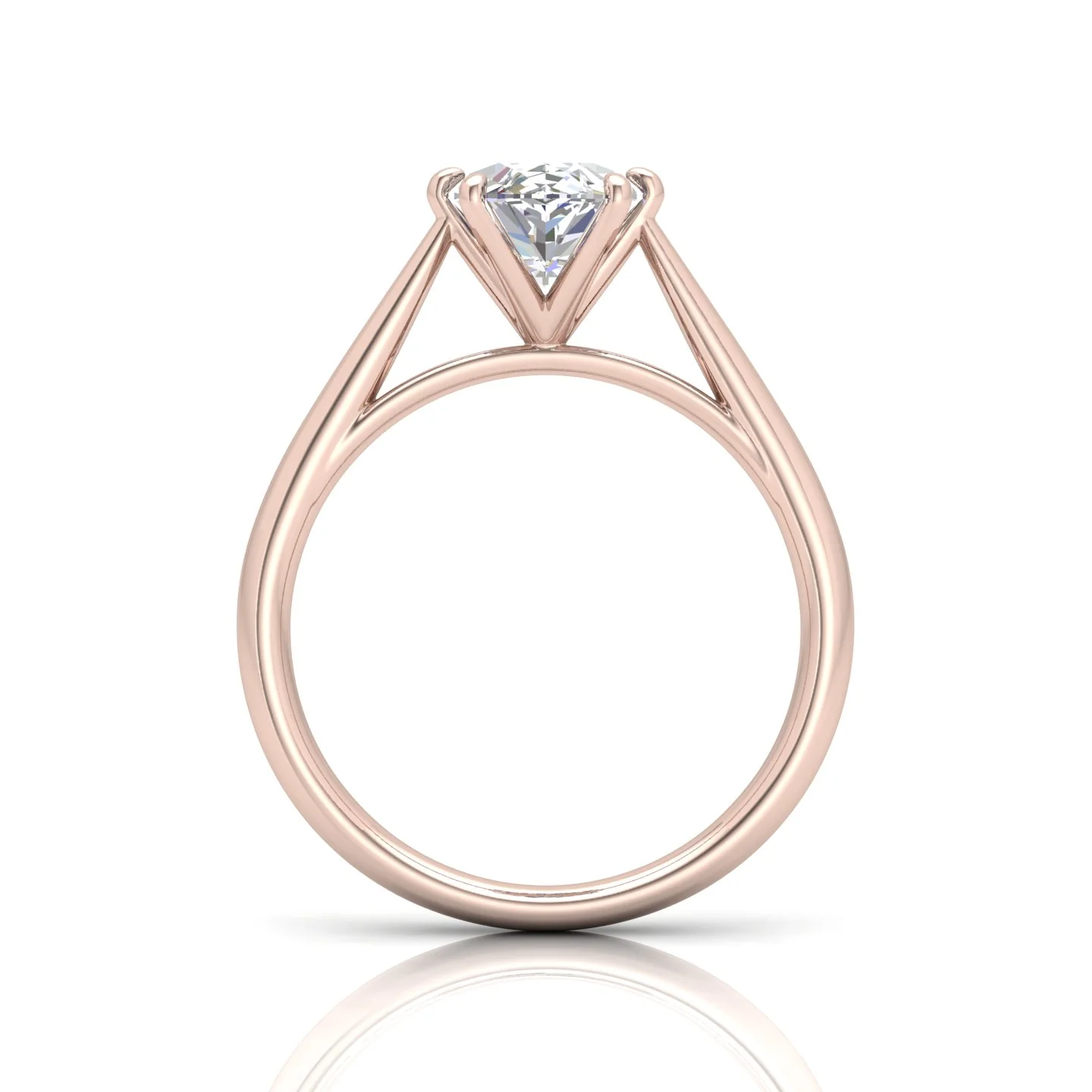 Marquise Diamond Cathedral Solitaire Ring - Image 8