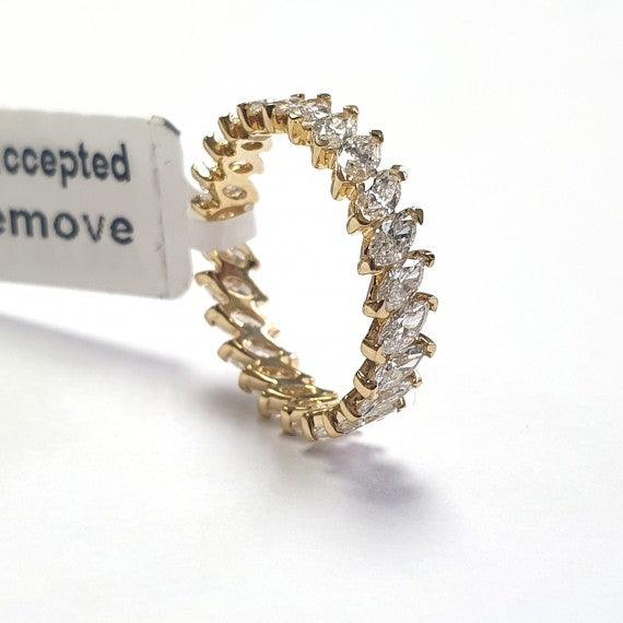 Marquise Diamond Full Eternity Ring in 18k Yellow Gold 2.00 Carat F/VS - Image 2