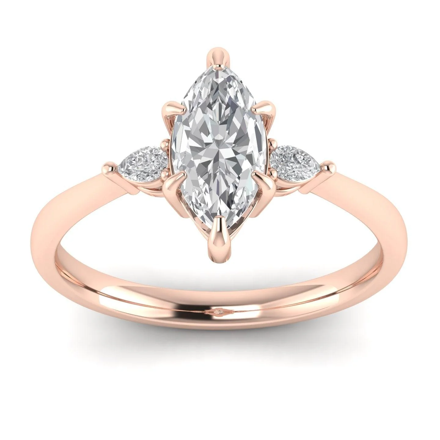 Marquise & Pear Diamond 3 Stone Engagement Ring in Platinum 2.00Ct - Image 6