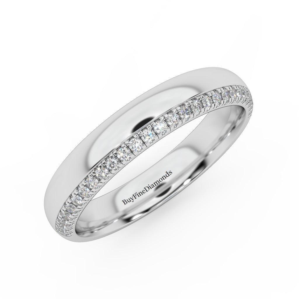 3.5MM Micro Pave Set Natural Round Diamond Wedding Ring For Women - 0.20 Carat