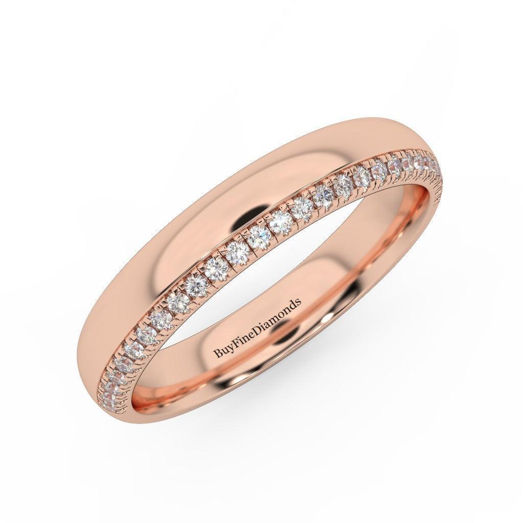 3.5MM Micro Pave Set Natural Round Diamond Wedding Ring For Women - 0.20 Carat - Image 4