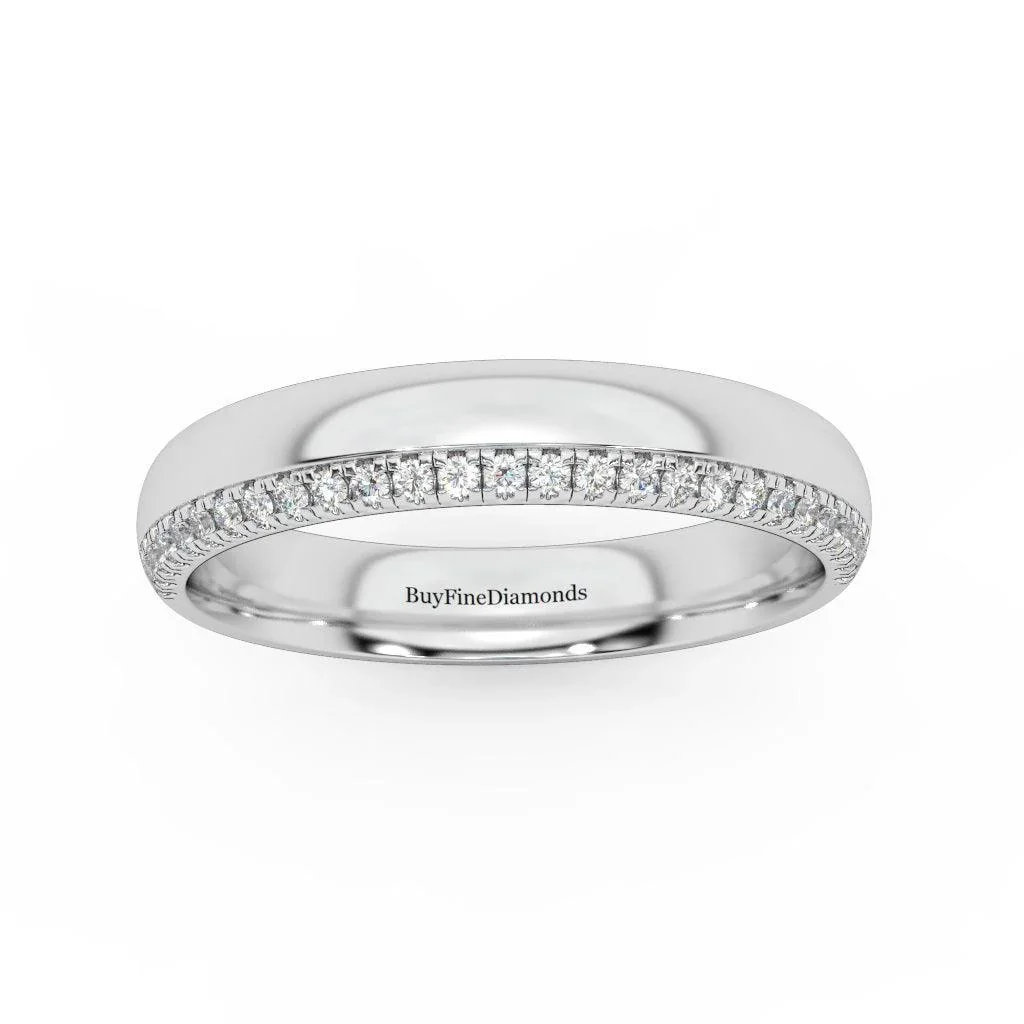 3.5MM Micro Pave Set Natural Round Diamond Wedding Ring For Women - 0.20 Carat - Image 5