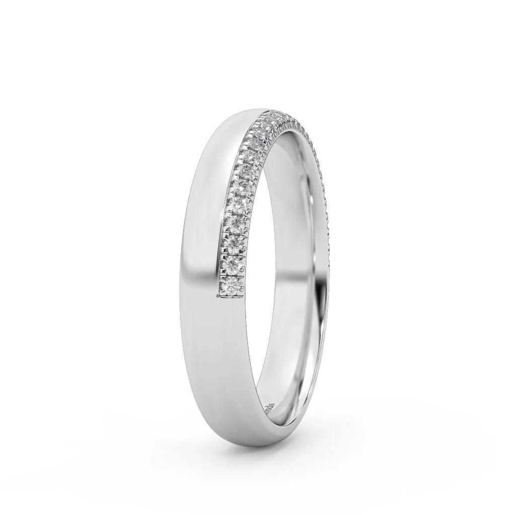 3.5MM Micro Pave Set Natural Round Diamond Wedding Ring For Women - 0.20 Carat - Image 6