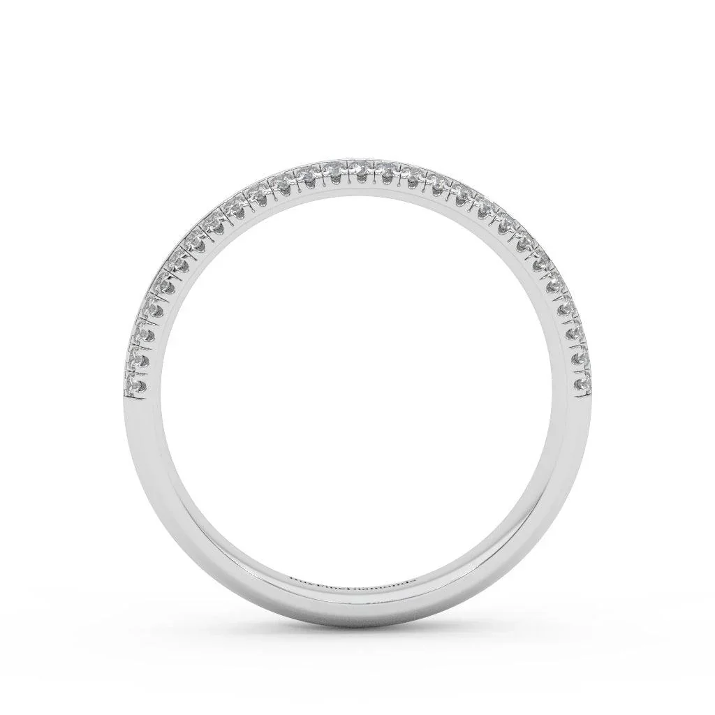 3.5MM Micro Pave Set Natural Round Diamond Wedding Ring For Women - 0.20 Carat - Image 7