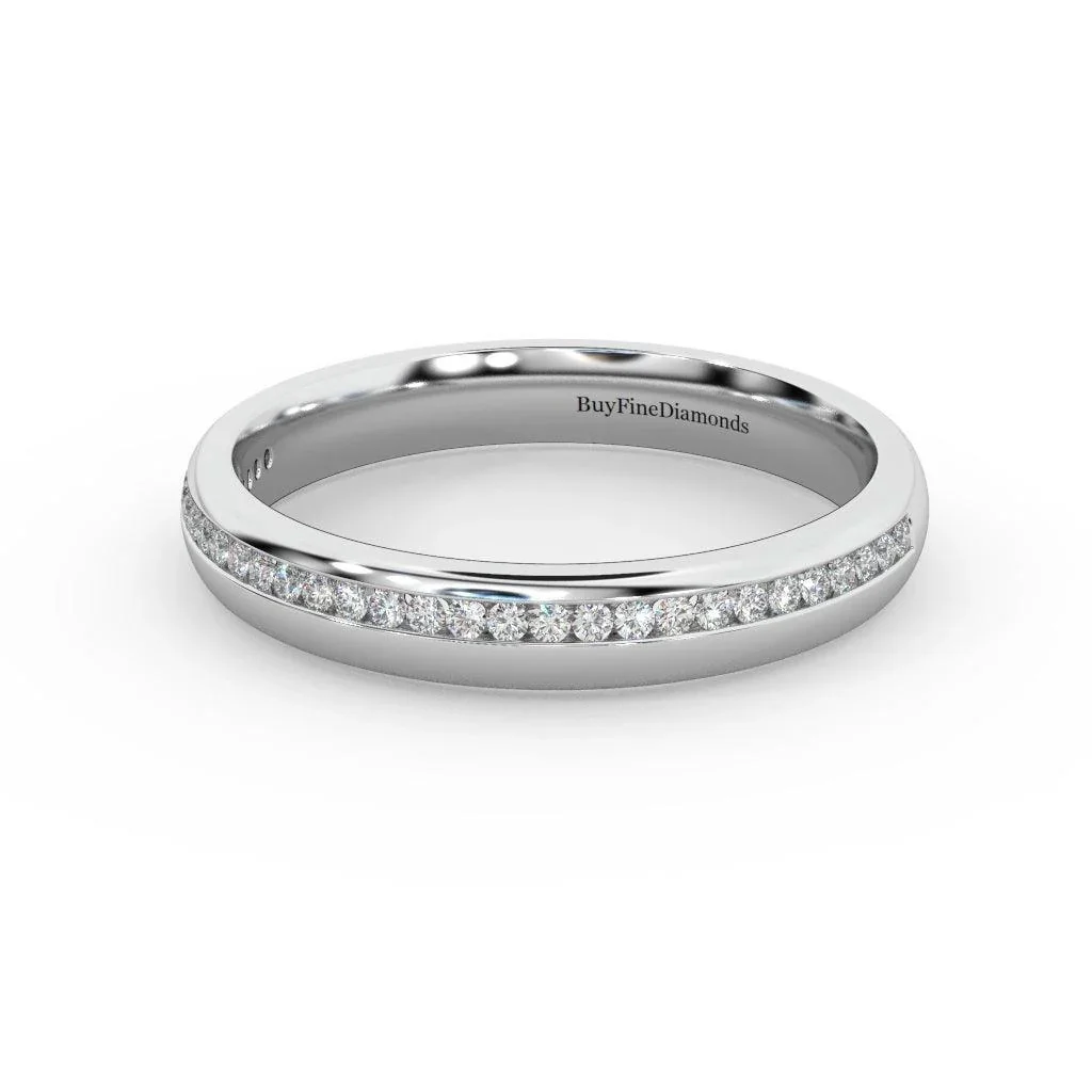 3MM Lab Round Diamond Wedding Band Ring For Her - Image 2
