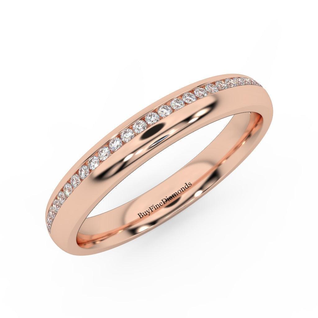 3MM Lab Round Diamond Wedding Band Ring For Her - Image 4