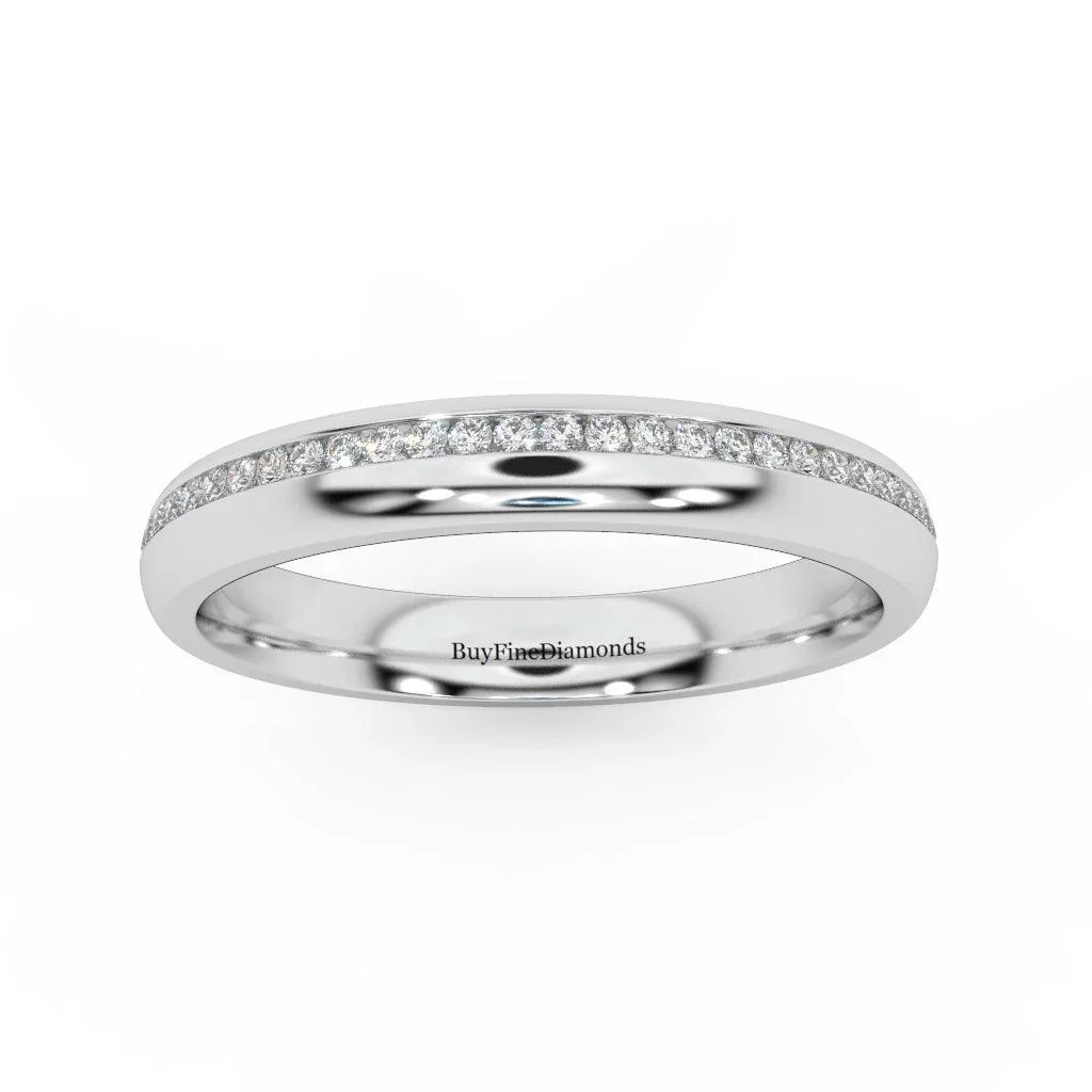 3MM Lab Round Diamond Wedding Band Ring For Her - Image 5