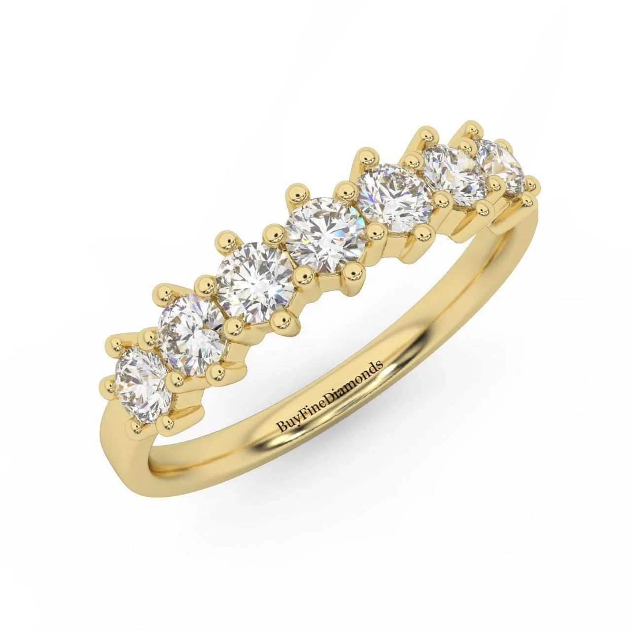 Natural 7 Round Diamond Women's Wedding Ring - 0.65 Carat - Image 3