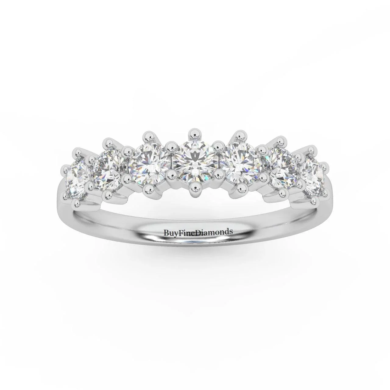 Natural 7 Round Diamond Women's Wedding Ring - 0.65 Carat - Image 5