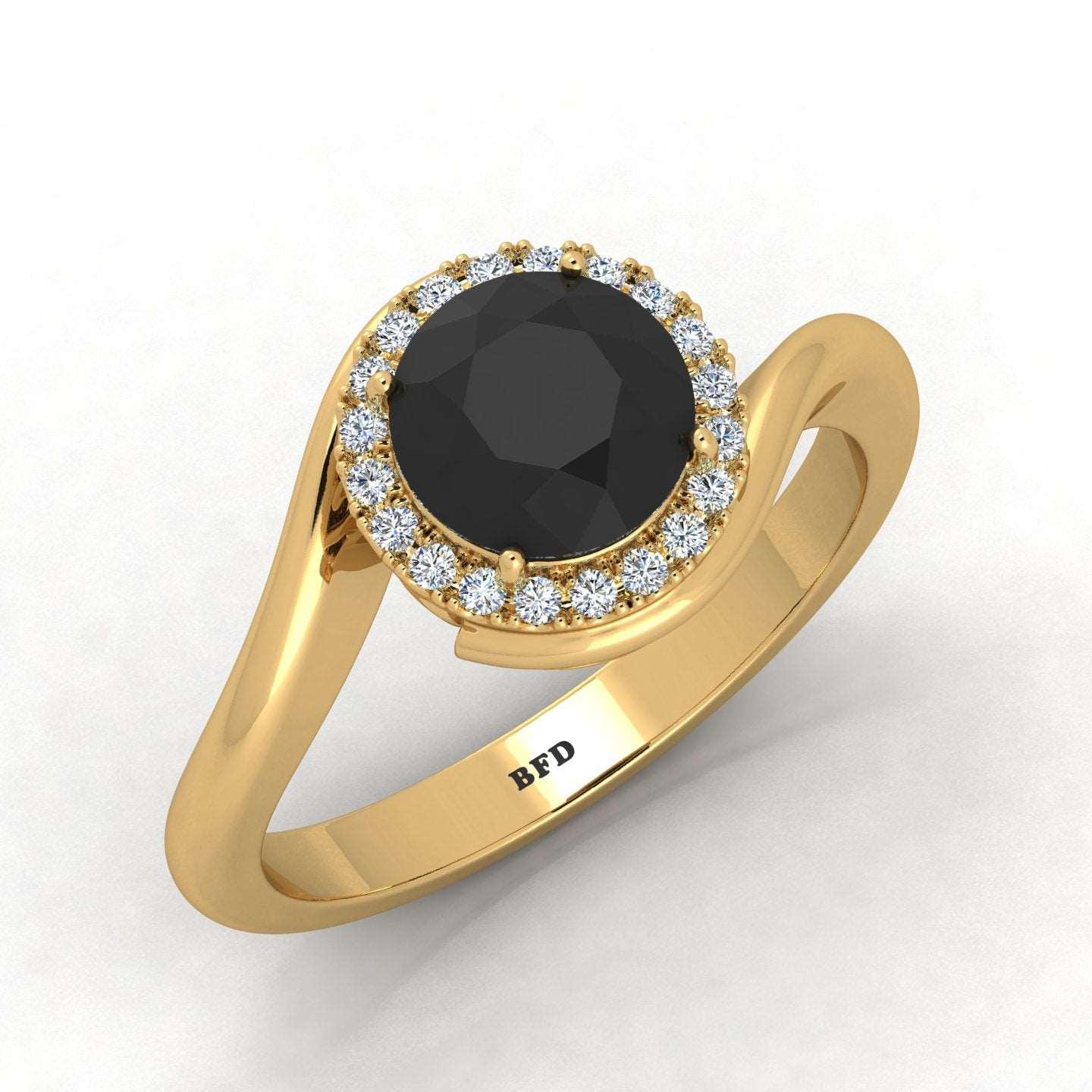1.25 Carat Black Diamond Halo Engagement Ring For Her In Variant Metal - Image 2