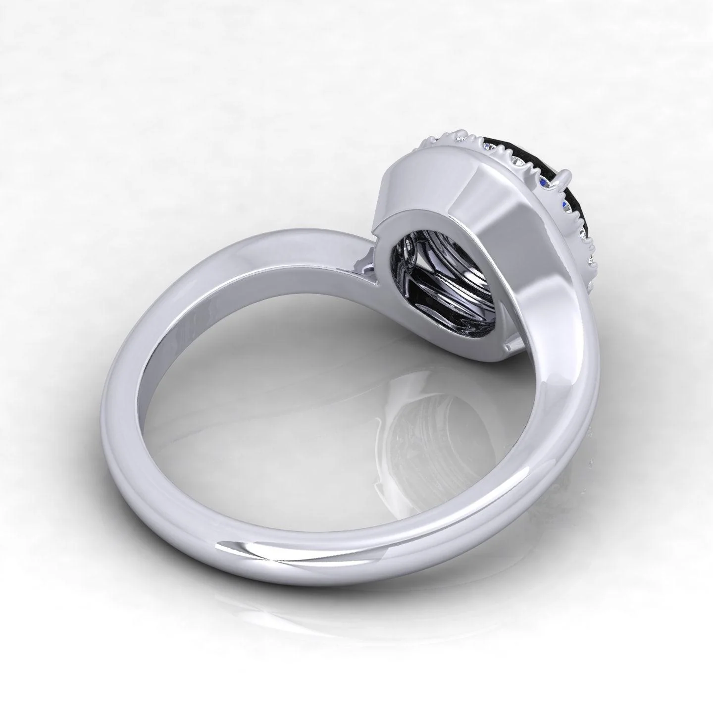 1.25 Carat Black Diamond Halo Engagement Ring For Her In Variant Metal - Image 6