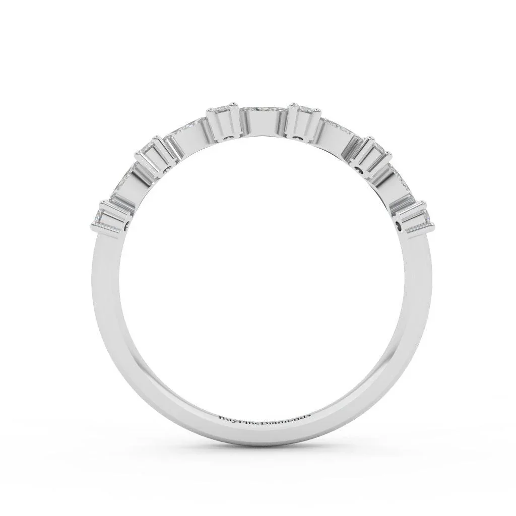 Natural Marquise & Round Diamond Designer Wedding Ring For Women - 0.55 Carat - Image 7