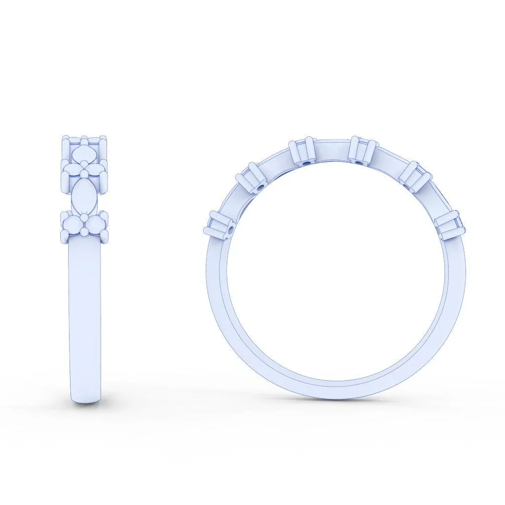 Natural Marquise & Round Diamond Designer Wedding Ring For Women - 0.55 Carat - Image 8