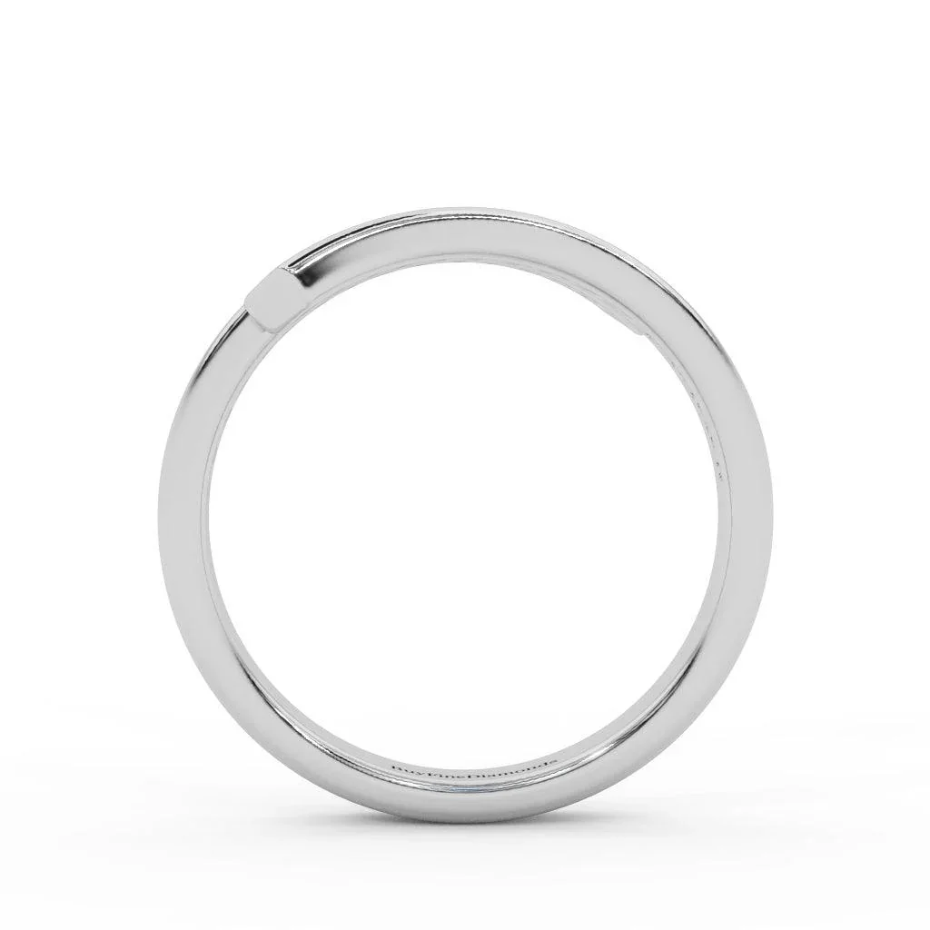 Natural Round & Baguette Diamond Designer Eternity Ring- 0.70 Carat - Image 7