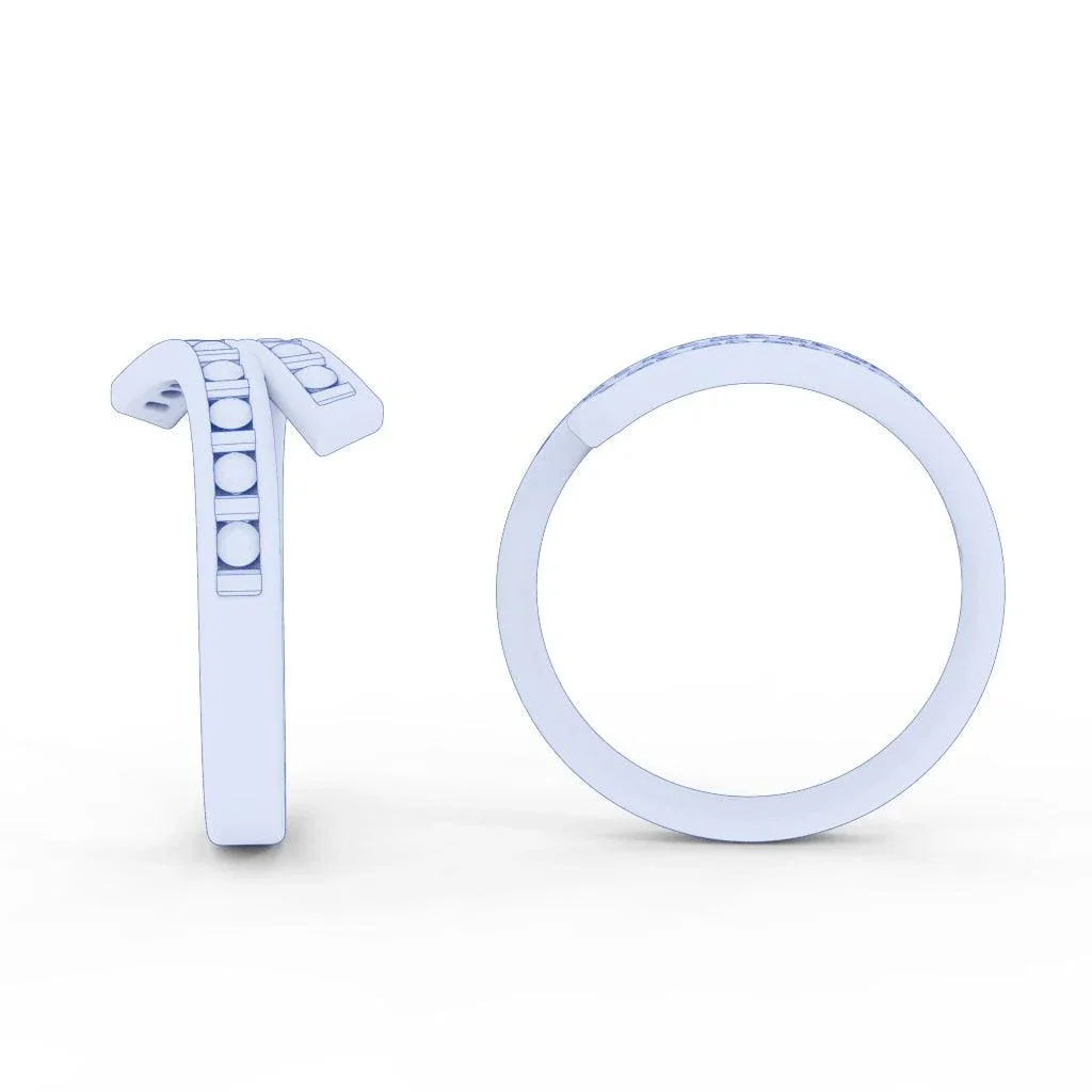 Natural Round & Baguette Diamond Designer Eternity Ring- 0.70 Carat - Image 8