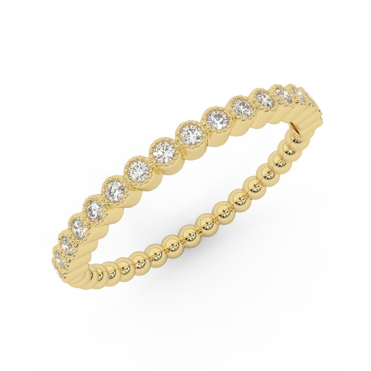 Natural Round Diamond Ball Shank Designer Half Eternity Ring 0.30 Carat - Image 3