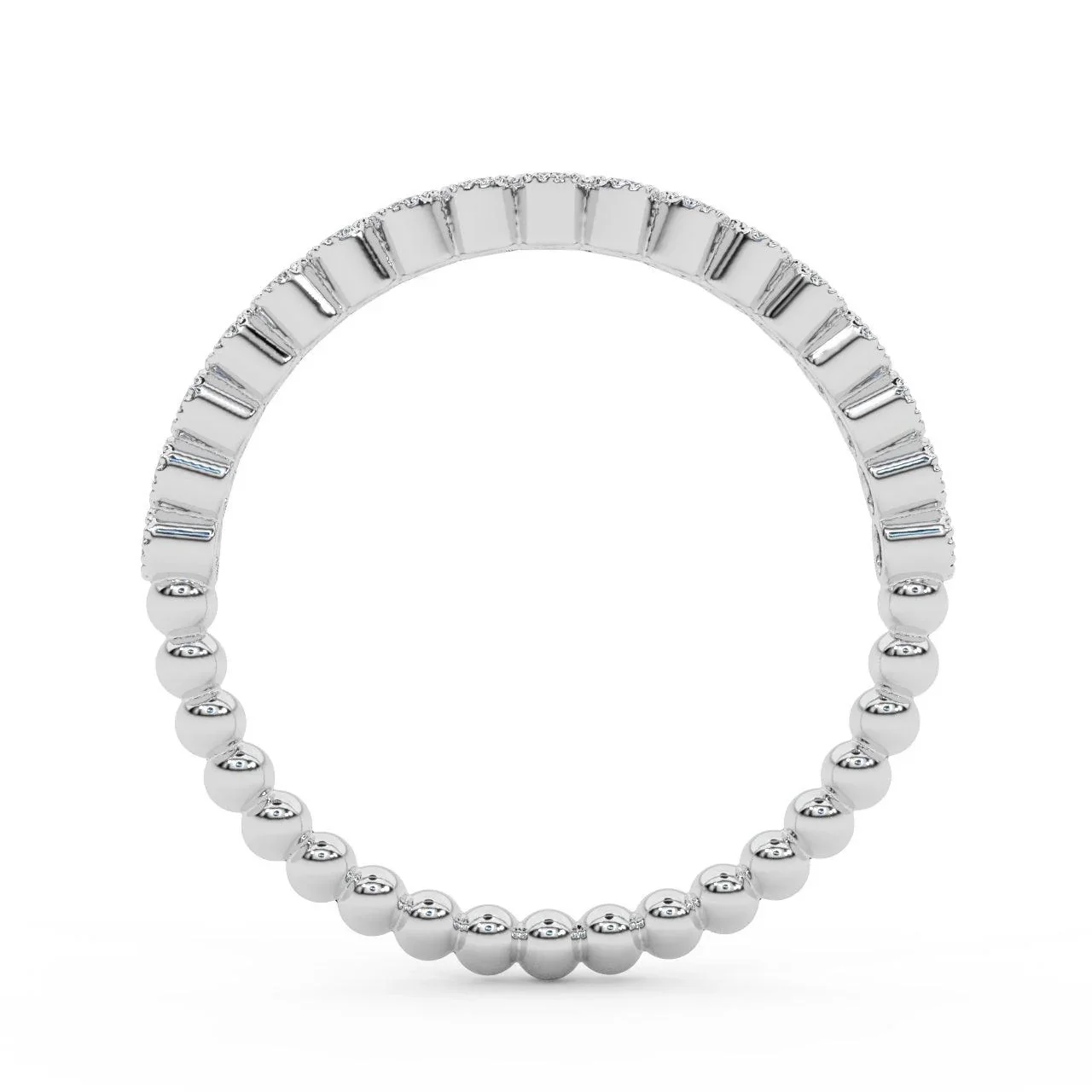 Natural Round Diamond Ball Shank Designer Half Eternity Ring 0.30 Carat - Image 6