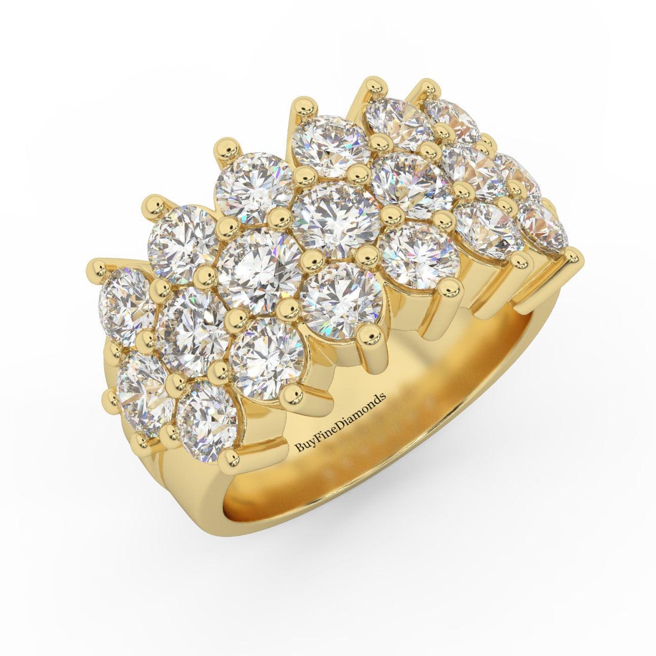 Natural Round Diamond Designer Half Eternity Ring - 3.50 Carat - Image 3