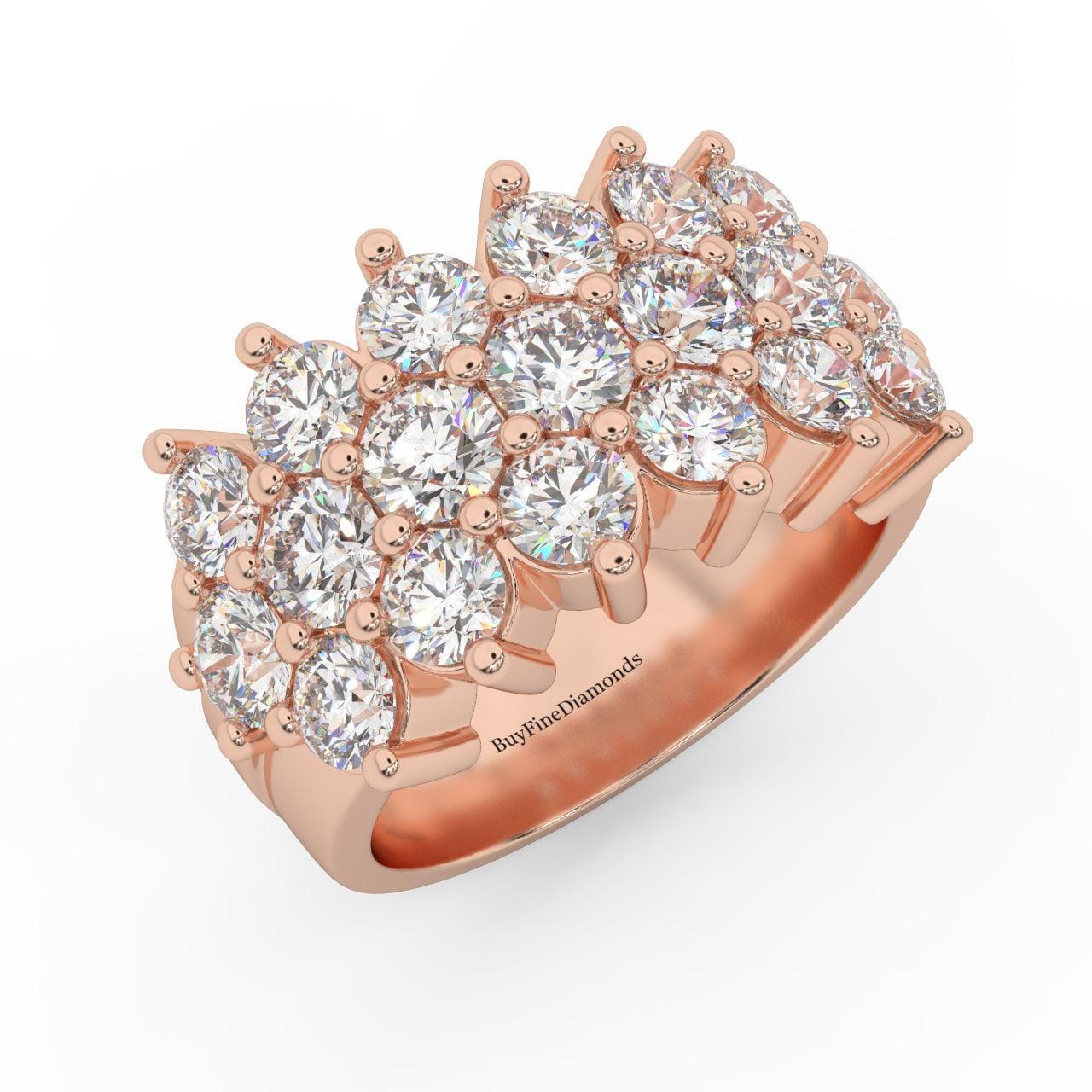 Natural Round Diamond Designer Half Eternity Ring - 3.50 Carat - Image 4