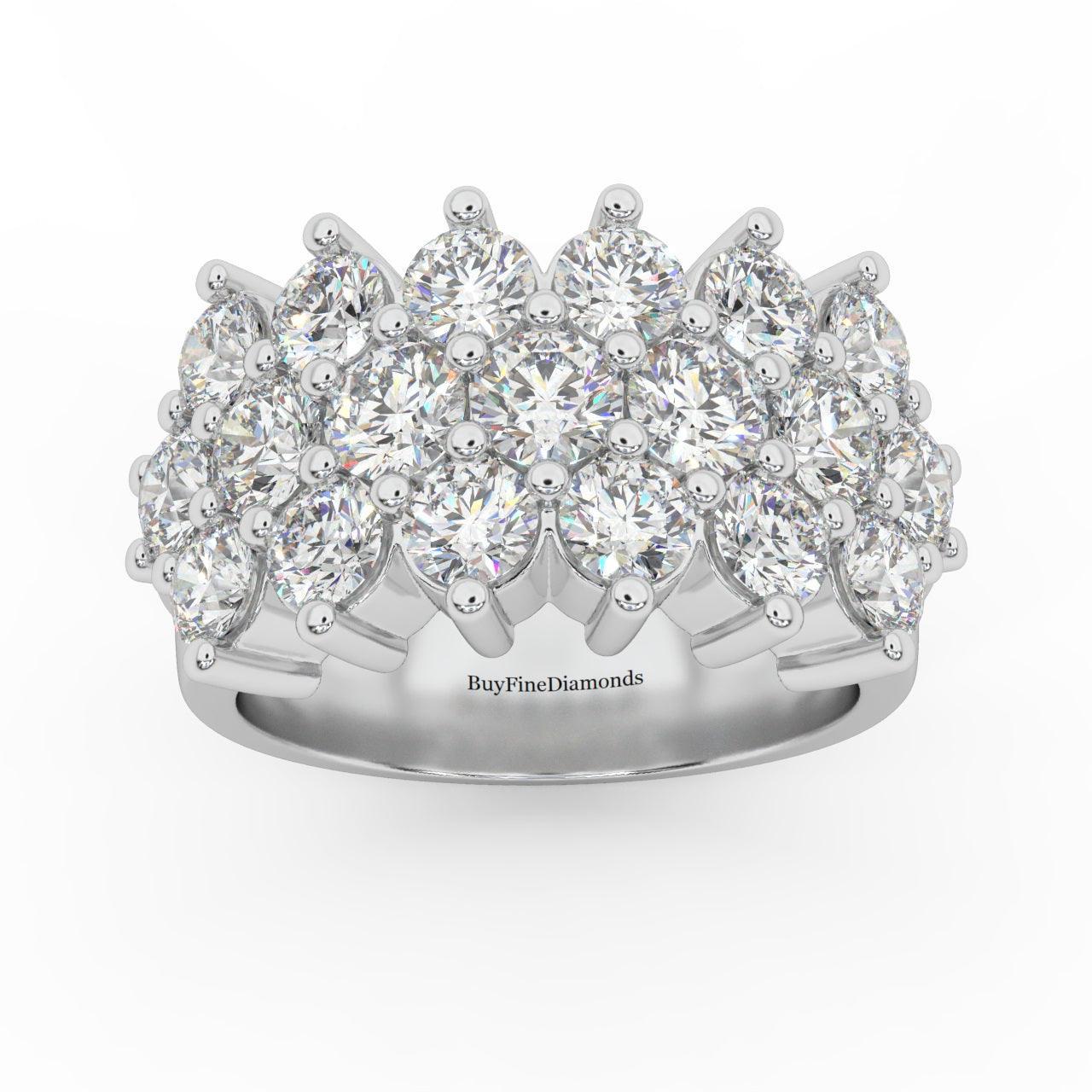 Natural Round Diamond Designer Half Eternity Ring - 3.50 Carat - Image 5