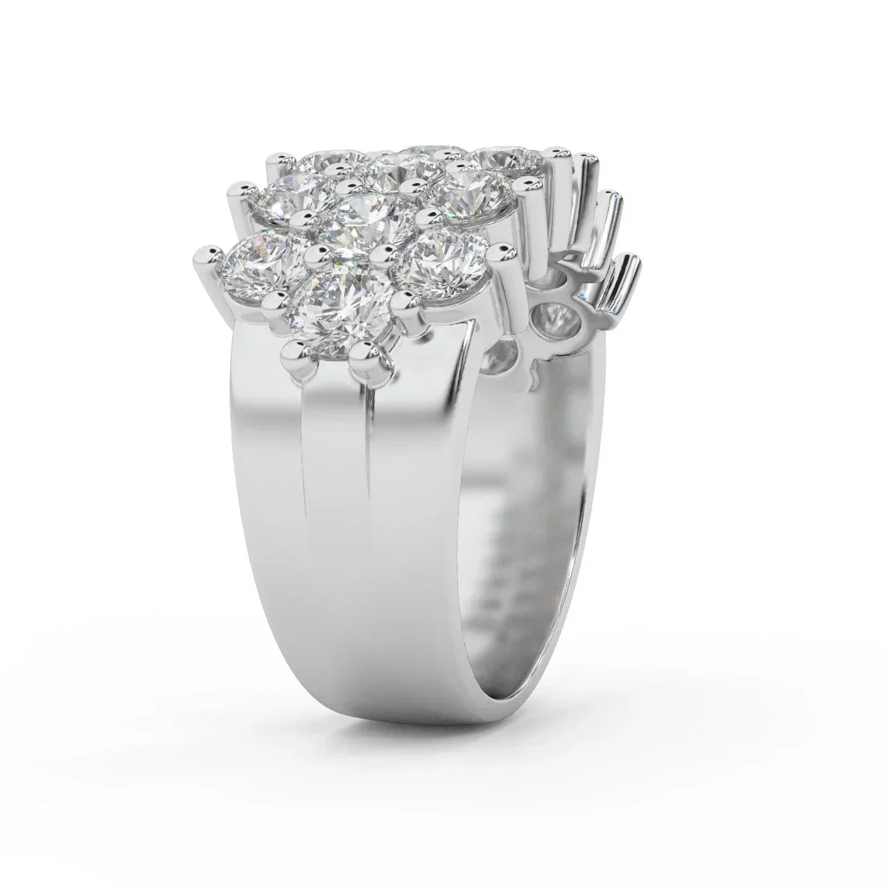 Natural Round Diamond Designer Half Eternity Ring - 3.50 Carat - Image 7