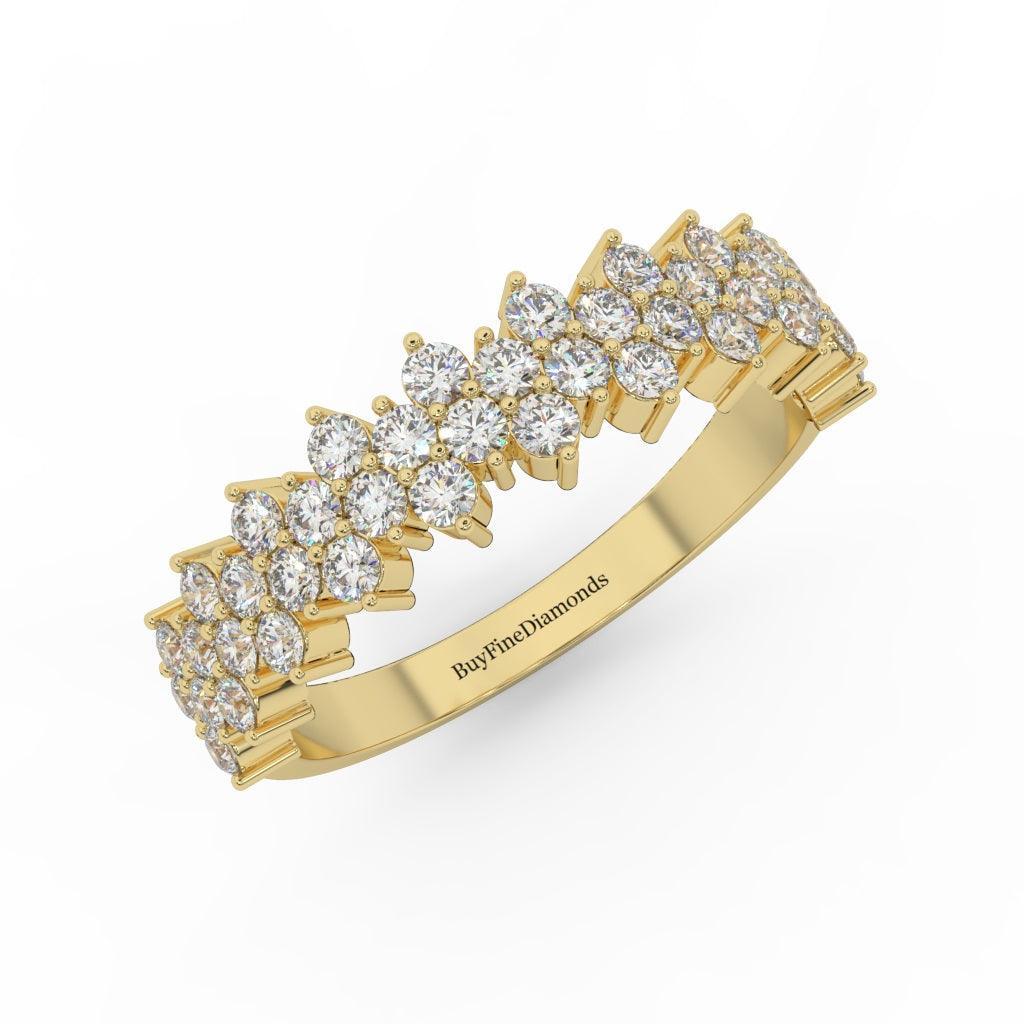 Natural Round Diamond Designer Half Eternity Ring - 0.75 Carat - Image 3