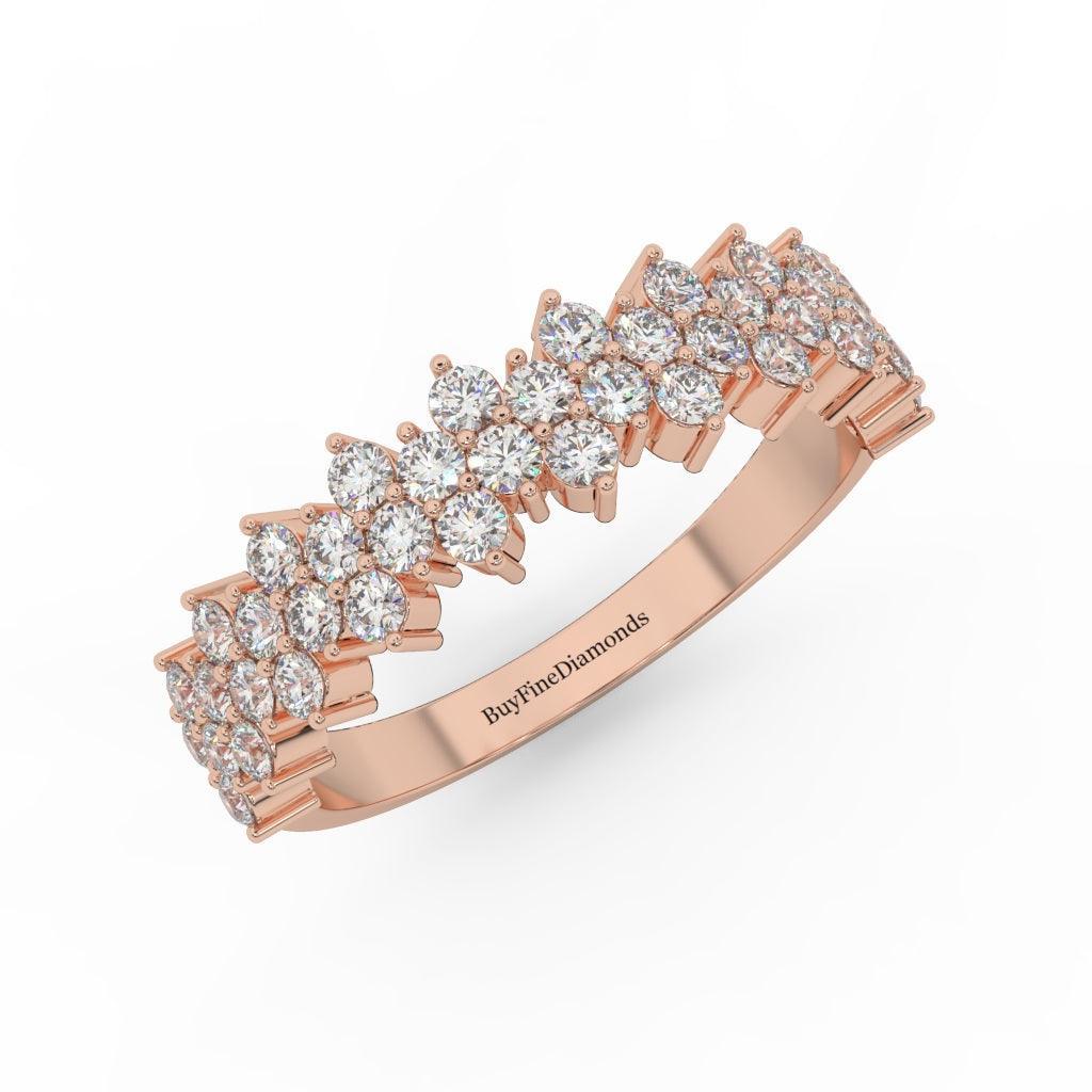 Natural Round Diamond Designer Half Eternity Ring - 0.75 Carat - Image 4