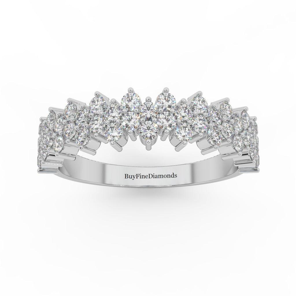 Natural Round Diamond Designer Half Eternity Ring - 0.75 Carat - Image 5