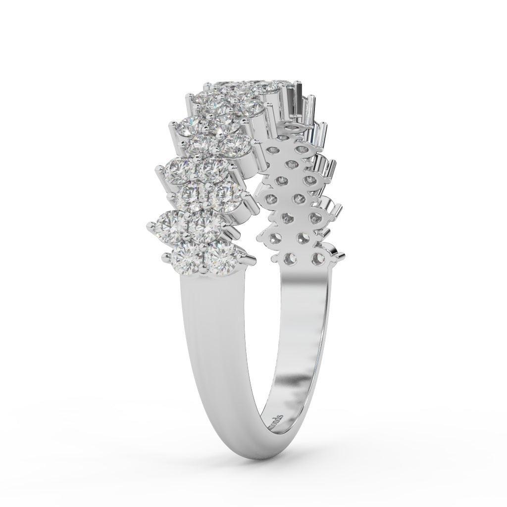 Natural Round Diamond Designer Half Eternity Ring - 0.75 Carat - Image 6